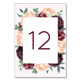 Bourgogne Rozen Peach Peony Tafel Aantal Kaarten