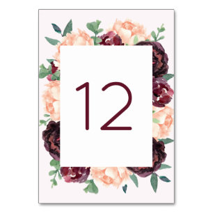 Bourgogne Rozen Peach Peony Tafel Aantal Kaarten