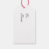 Bourgogne Rozen, Pine, Holly KerstFloral Cadeaulabel (Achterkant)