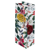 Bourgogne Rozen, Pine, Holly KerstFloral Wijn Cadeautas