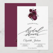 Bourgogne Rozen Vrijgezellenfeest Kaart (Voorkant / Achterkant)