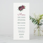 Bourgogne Rozen Waterverf Bloemenmenu's Menu (Staand voorkant)