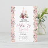 Bourgogne Rozen Wijn Moederdag Brunch Kaart (Staand voorkant)