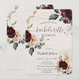 Bourgogne Rozen, wijnglas, Bachelorette Party Kaart