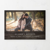 Bourgogne Rozen Zonnebloemen Hood QR Code Weddensc Drieluik Uitnodiging (Cover)