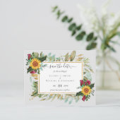 Bourgogne Rozen Zonnebloemen sparen Verandering va Briefkaart (Staand voorkant)