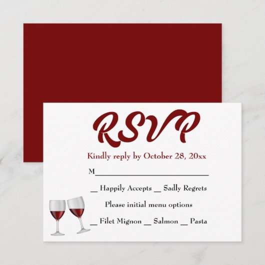 Bourgogne RSVP Champagne wijnglazen bruiloft (Voorkant / Achterkant)