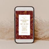 Bourgogne Rustic Gold Pattern Thanksgiving Diner Kaart