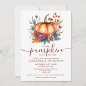 Bourgogne Rustic Herfst Little Pumpkin Baby shower Kaart (Voorkant)