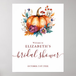 Bourgogne Rustic Pumpkin Vrijgezellenfeest Welkoms Poster