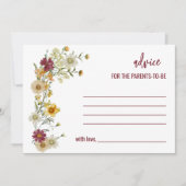 Bourgogne Rustic Wildflower Advies voor ouders om  Bedankkaart (Voorkant)