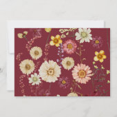 Bourgogne Rustic Wildflower Advies voor ouders om  Bedankkaart (Achterkant)