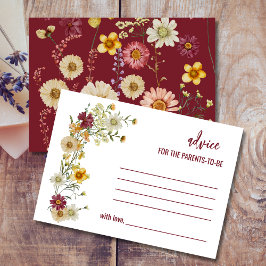 Bourgogne Rustic Wildflower Advies voor ouders om  Bedankkaart
