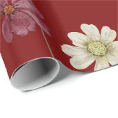 Bourgogne Rustic Wildflower Wrapping Paper Cadeaupapier (Rol Hoek)
