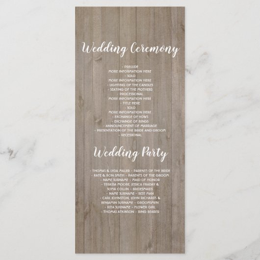 Bourgogne Rustieke Bloemen Trouwprogramma's Programmakaart (Achterkant)