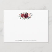 Bourgogne rustieke boho bloemen bruiloft receptie informatiekaartje (Achterkant)