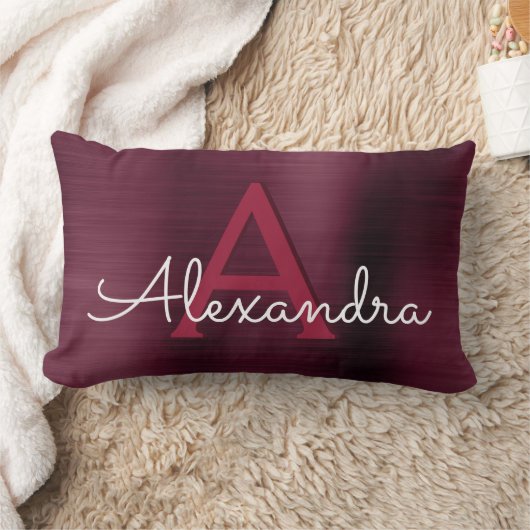 Bourgogne RVS Monogram Naam & Initiaal Kussen (Deken)
