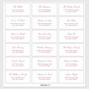 Bourgogne Script 18 Gast Adresetiketten Sticker