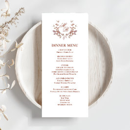 Bourgogne Script Classic Wedding Dinner Menu