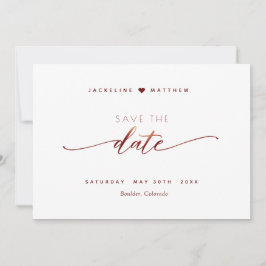Bourgogne Script Eenvoudige Stamp Wedding Save the Date