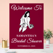 Bourgogne Script Herfst Vrijgezellenfeest Welkom Acryl Bord (Huwelijk)