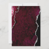 Bourgogne Silver Agate Dark 50th Birthday Party Kaart (Achterkant)
