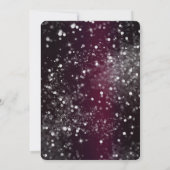 Bourgogne Silver Sparkling Lights Glam Verloving Kaart (Achterkant)