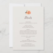 Bourgogne Sinaasappel Bloemen | Beige alles in één Kaart (Achterkant)