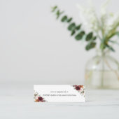 Bourgogne Sinaasappel Bloemen Bruidsregister Kaart Mini Visitekaartje (Staand voorkant)