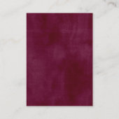 Bourgogne Sinaasappel Bloemen bruiloft Details Informatiekaartje (Achterkant)