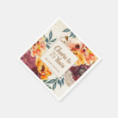 Bourgogne Sinaasappel Bloemen Goud juicht 75 jaar Servet (Hoek)