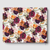 Bourgogne Sinaasappel Floral Baby Vrijgezellenfees Gastenboek (Achterkant)