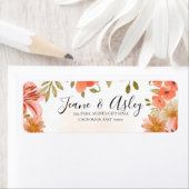 Bourgogne sinaasappel floral beige retouradres lab etiket (Insitu)