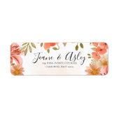 Bourgogne sinaasappel floral beige retouradres lab etiket (Voorkant)