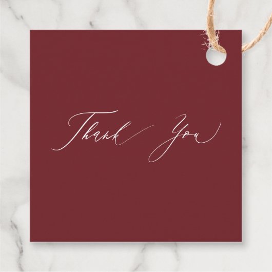 Bourgogne Sinaasappel Floral Fall Wedding Bedankjes Labels (Achterkant)