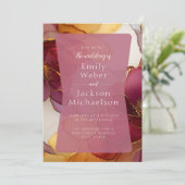 Bourgogne Sinaasappel Jewel Tone Alcohol Ink Weddi Kaart (Staand voorkant)