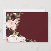 Bourgogne Soft Blush Floral Pumpkins Baby shower Kaart (Achterkant)