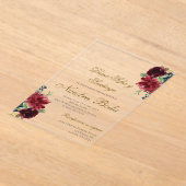 Bourgogne Spaanse bruiloft acryl uitnodiging (Laagn)