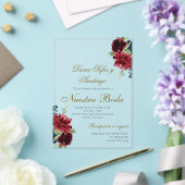 Bourgogne Spaanse bruiloft acryl uitnodiging (Insitu (Huwelijk))