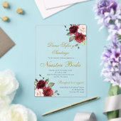 Bourgogne Spaanse bruiloft acryl uitnodiging (Insitu (Huwelijk))