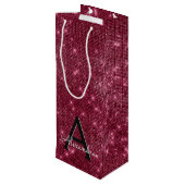 Bourgogne Sparkle Monogram - Jouw naam toevoegen Wijn Cadeautas (Achterkant Gekanteld)