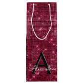 Bourgogne Sparkle Monogram - Jouw naam toevoegen Wijn Cadeautas (Achterkant)