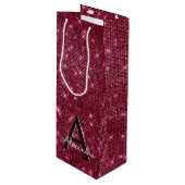 Bourgogne Sparkle Monogram - Jouw naam toevoegen Wijn Cadeautas (Voorkant Gekanteld)