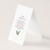 Bourgogne Splendor Bloemen Trouwprogramma Kaart (Achterkant)