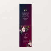 Bourgogne Splendor Floral Classic Wedding Program Kaart (Buitenkant ongevouwen)