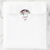 Bourgogne Splendor Floral Wedding Bedankt Ronde Sticker (Tas)