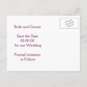 Bourgogne sprankelende lichten bruiloft Save the D Aankondigingskaart (Achterkant)