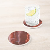 Bourgogne Stenen Marmer Rood Abstract Fluid Art Zandsteen Onderzetter (Zijkant)