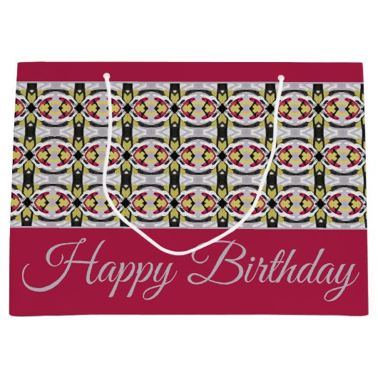 Bourgogne Stijlvol ontwerp met patronen Groot Cadeauzakje (Voorkant)