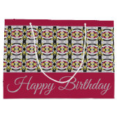 Bourgogne Stijlvol ontwerp met patronen Groot Cadeauzakje (Achterkant)